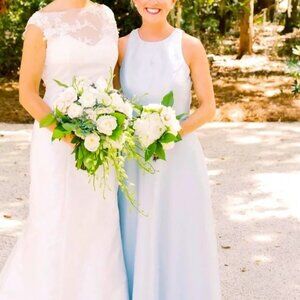 Alfred Sung bridesmaid dress Style(s): D746 Fabric: Sateen Twill Color: Mist